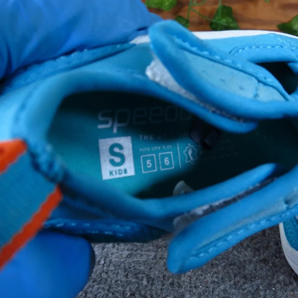 Speedo Hybrid Toddler Water Shoes Size 5-6 Swimming Pool Beach Blue Orange